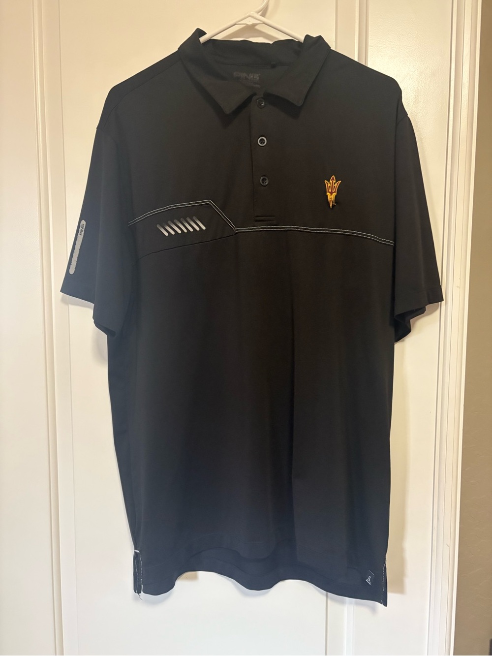 Arizona State PING Men's Black Polo Shirt with Pitchfork Logo
